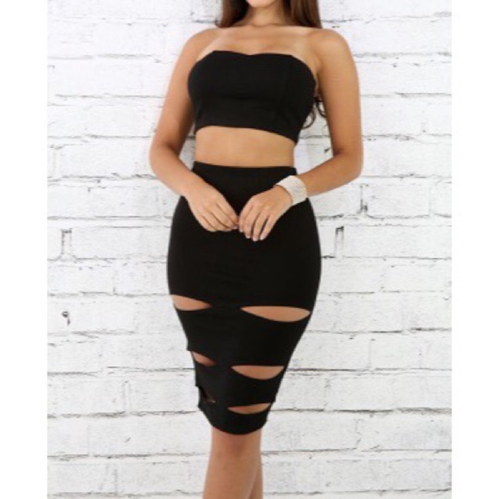 Cindy Cut Off Skirt Set - Picture 1 of 7